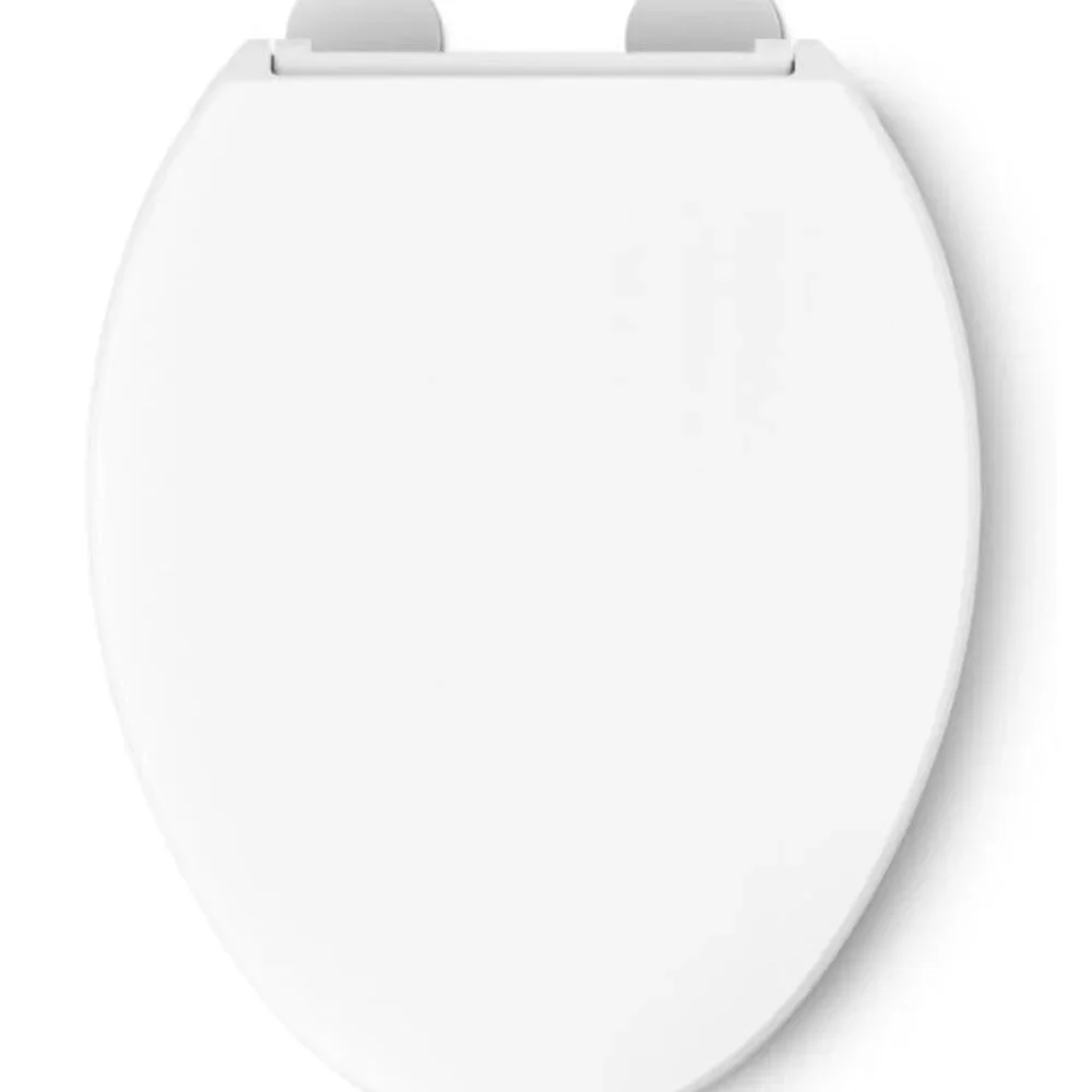 KOHLER Hyten Elevated Quiet-Close Elongated Toilet‎ Seat in White 25875-0